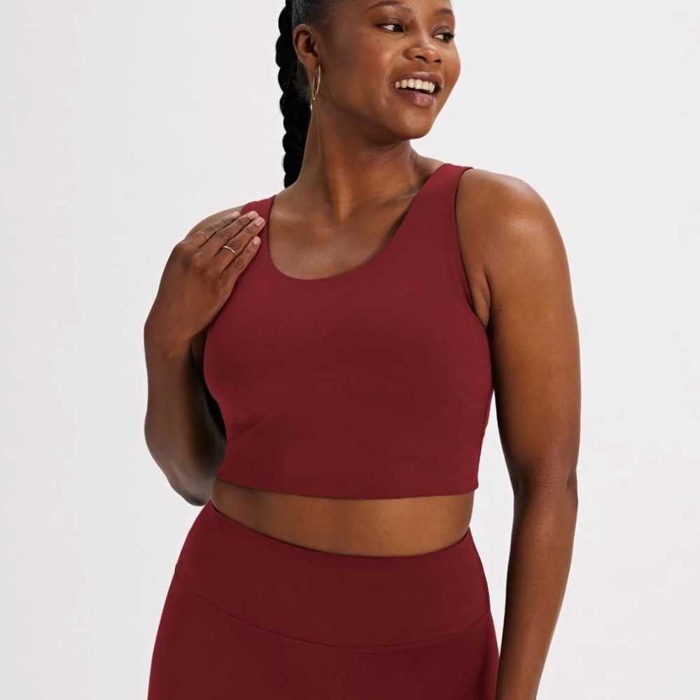 Girlfriend Collective Luxe Bella Scoop Neck Bra Tank - XL